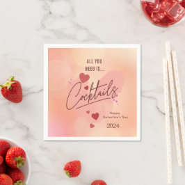 Guardanapo De Papel O coquetel personalizado do dia galentino Napkins