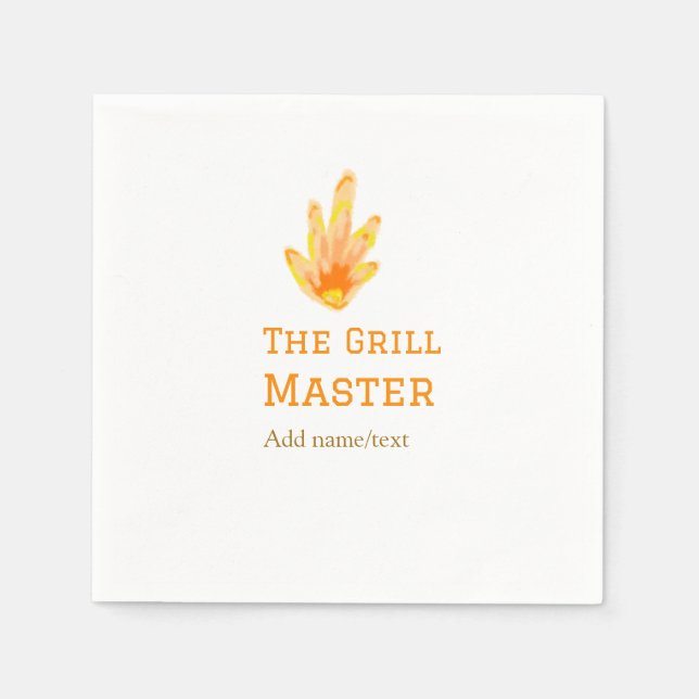Guardanapo De Papel O cozinhar de texto do nome de adição do churrasco (Frente)