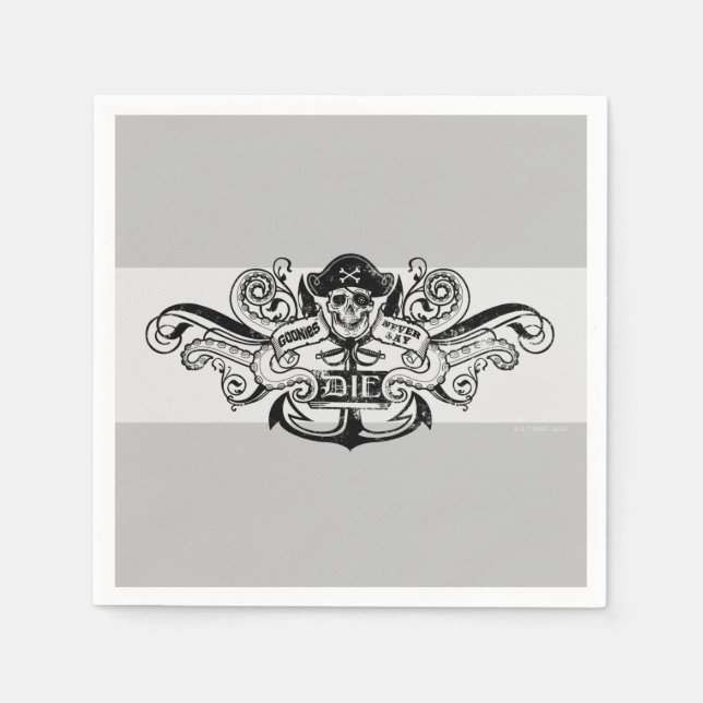 Guardanapo De Papel O Crachá Pirata "Nunca Diga Morrer" (Frente)