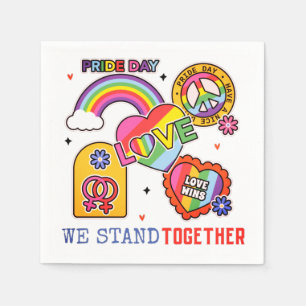 Guardanapo De Papel O Dia do Orgulho Junto Com O Amor LGBT O Arco-Íri