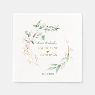Guardanapo De Papel O Elegante Watercolor Airy Deixa Casamento Dourado