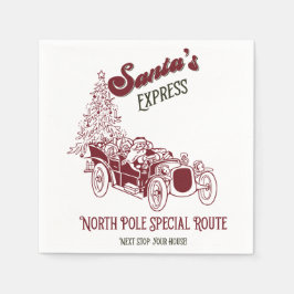 Guardanapo De Papel O Expresso Vintage de Natal do Papai Noel
