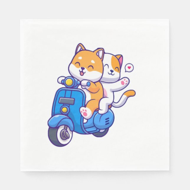 Guardanapo De Papel O Fofo Casal Shiba (Frente)