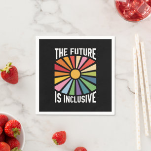 Guardanapo De Papel O Futuro é Inclusivo Arco-íris Orgulho Direitos Tr
