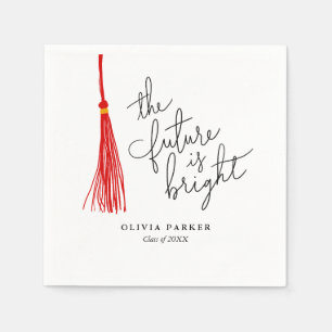 Guardanapo De Papel O Futuro é o Tassel Vermelho de Graduação Brilhant