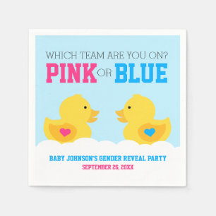 Guardanapo De Papel O género cor-de-rosa ou azul Ducky de borracha