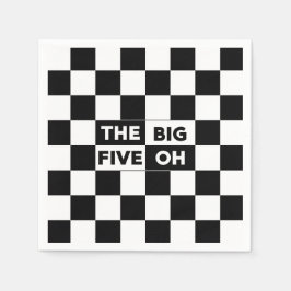 Guardanapo De Papel O grande padrão de verificação de cinco, preto e b