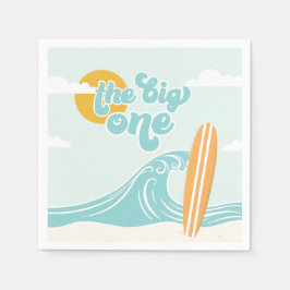 Guardanapo De Papel O Grande primeiro aniversario de Praia de Um Surf
