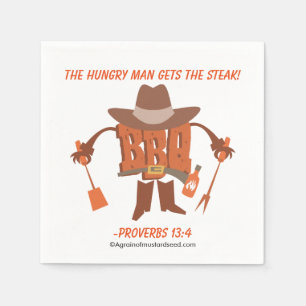 Guardanapo De Papel O homem com fome obtem o 13:4 dos provérbio do