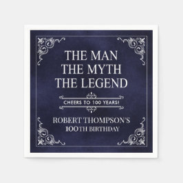 Guardanapo De Papel O Homem O Mito A Lenda 100º Aniversário Azul