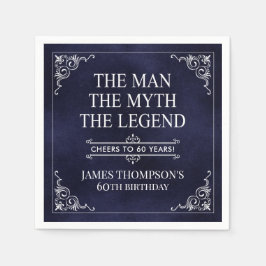 Guardanapo De Papel O Homem O Mito A Lenda 60º Aniversário Azul