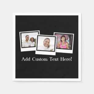 Guardanapo De Papel O instantâneo 3-Photo personalizado molda a cor
