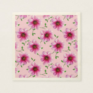 Guardanapo De Papel O jardim cor-de-rosa doce floral floresce em toda