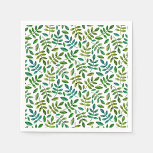 Guardanapo De Papel O jardim verde sae do teste padrão. Aguarela