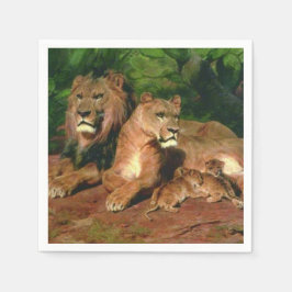 Guardanapo De Papel O leão em casa (com leões e leões)