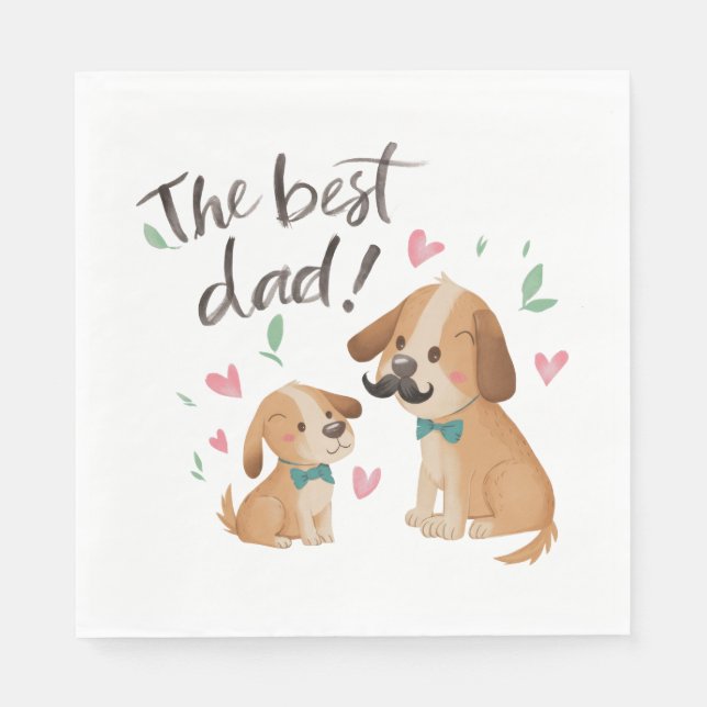 Guardanapo De Papel O melhor cão do Pai (Frente)