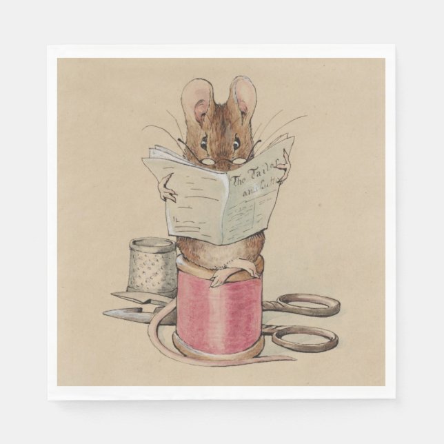Guardanapo De Papel O mouse tailor (por Beatrix Potter) (Frente)
