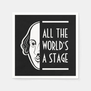 Guardanapo De Papel "O mundo inteiro é um Palco Shakespeare Thespian C