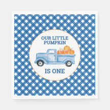 O nosso pequeno caminhão azul de Pumpkin primeiro 