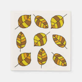 Guardanapo De Papel O outono deixa o padrão amarelo de folha em qualqu