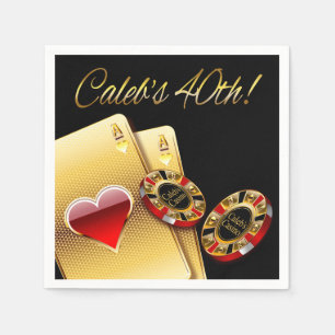 Guardanapo De Papel O partido do estilo 40th do casino PEDE NOMES NAS