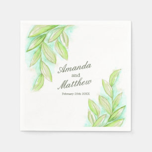 Guardanapo De Papel O primavera da aguarela do casamento sae do