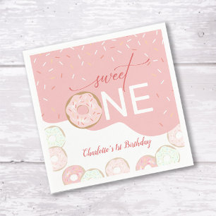 Guardanapo De Papel O primeiro aniversário da Glacé rosa doce