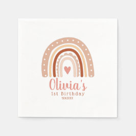 Guardanapo De Papel O Primeiro Aniversário da Rapariga Arco-Íris Terre