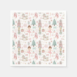 Guardanapo De Papel O primeiro aniversario de Natal Pink Nutcracker