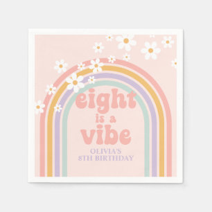 Guardanapo De Papel O Rainbow Pastel Oito é um aniversário de 8 anos d