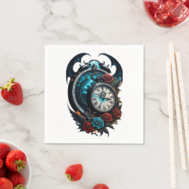 Guardanapo De Papel O Relógio Na Mista do Infinito.