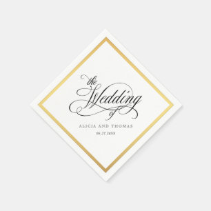 Guardanapo De Papel O roteiro elegante floresce o casamento