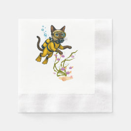 Guardanapo De Papel O Scuba Cat está mergulhando debaixo d'água
