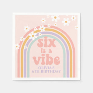 Guardanapo De Papel O Seis é um 6 do Vibe Pastel Rainbow