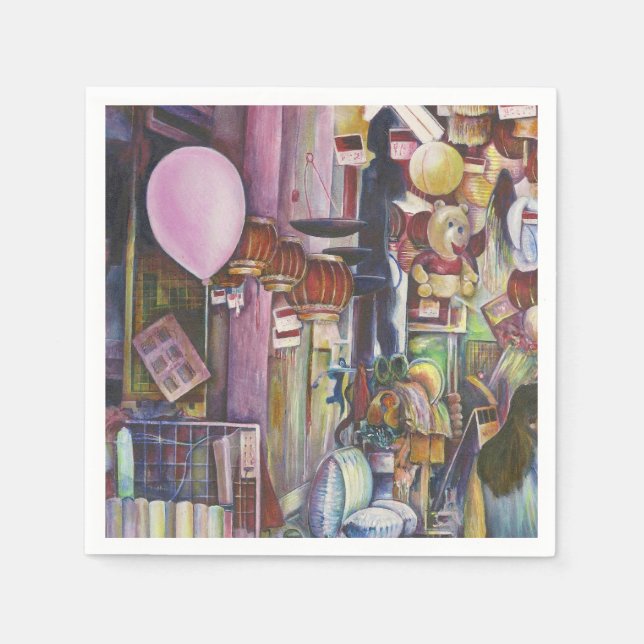 Guardanapo De Papel O Sol e o Balão Rosa Lua, Singapura (Frente)