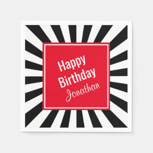 Guardanapo De Papel O Starburst preto e branco tira qualquer ocasião