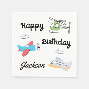 Guardanapo De Papel O tempo voa Avião Helicóptero Aniversário Qualquer