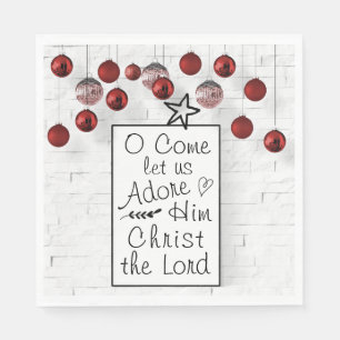 Guardanapo De Papel O Venha nos deixe adorá-lo Cristo o Senhor, Natal