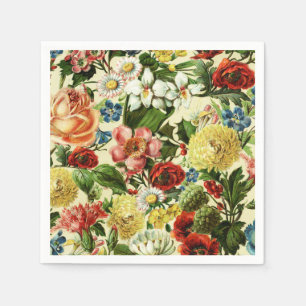 Guardanapo De Papel O vintage floresce o país floral do monograma