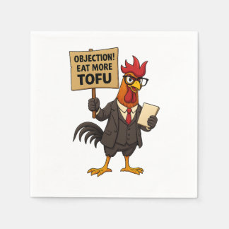 Guardanapo De Papel Objection! Eat More Tofu – Rooster Lawyer Protest 