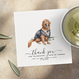 Guardanapo De Papel Obrigado!   Casamento Cão-De-Pé-Bela