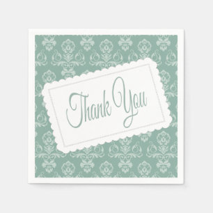 Guardanapo De Papel Obrigado Cor damasco Azul, Teal Verde Napkins