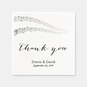 Guardanapo De Papel Obrigado das notas da música você casamento