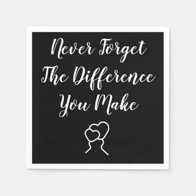 Guardanapo De Papel Obrigado - Nunca Esqueça A Diferença Que Faz (Frente)