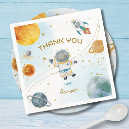Guardanapo De Papel Obrigado pelo Aniversário do Astronauta no Espaço