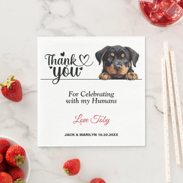 Guardanapo De Papel Obrigado pelo Casamento Rottweiler (Insitu)