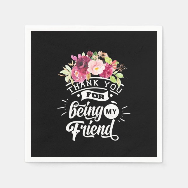 Guardanapo De Papel Obrigado Por Serem Meus Amigos (Frente)