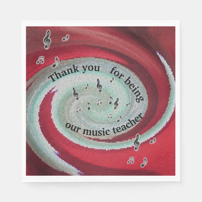 Guardanapo De Papel Obrigado, Professora De Música, Retirada No Ano Fi (Frente)