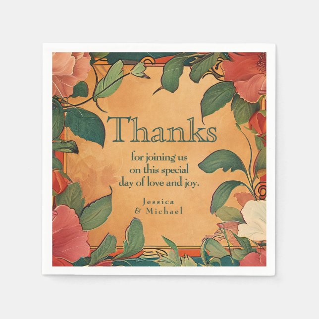 Guardanapo De Papel 🌹 Obrigado Romance: Art Nouveau Splendor (Frente)