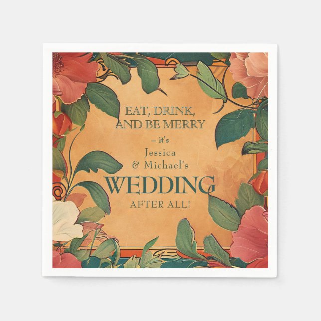 Guardanapo De Papel 🌹 Obrigado Romance: Art Nouveau Splendor (Frente)